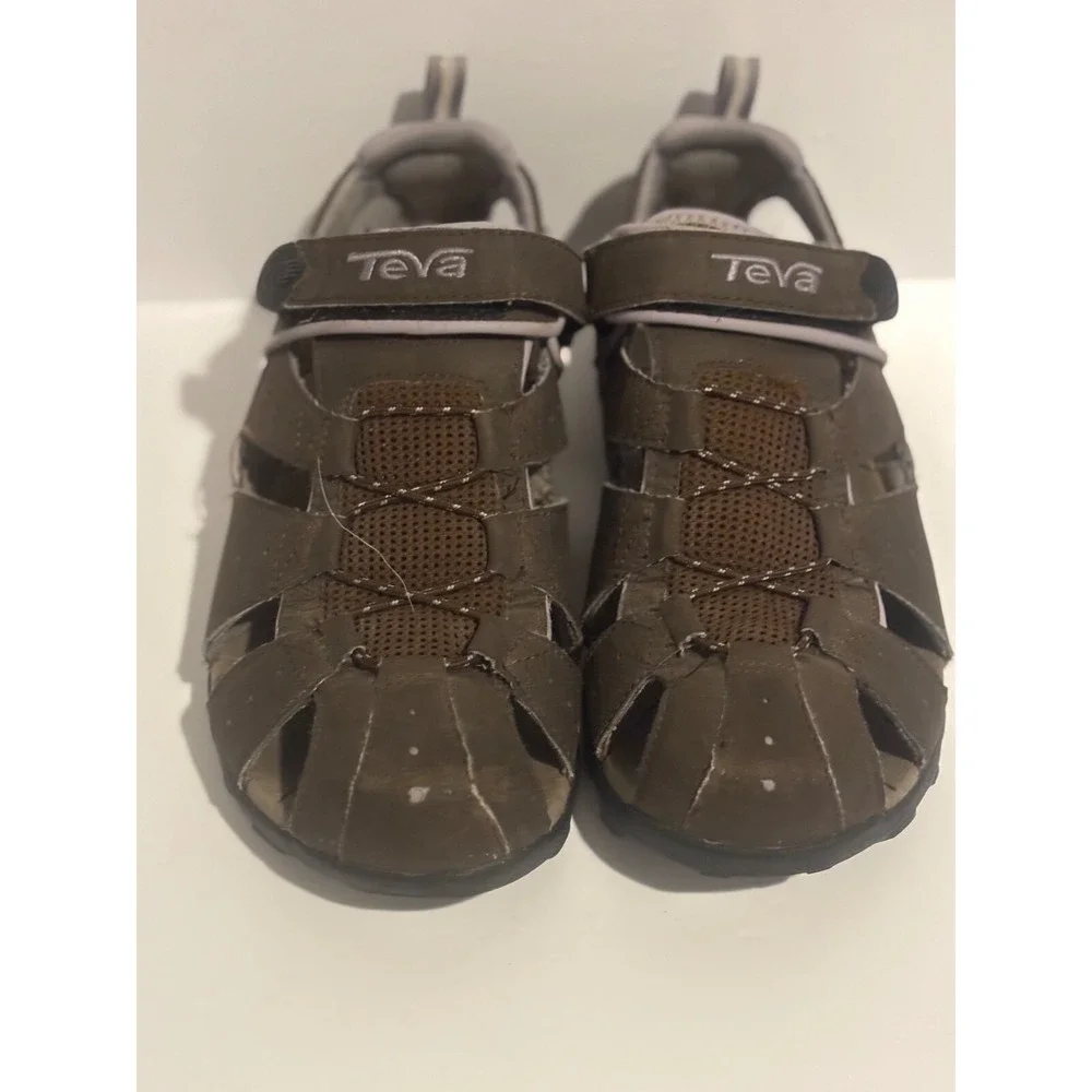 Teva Mens Forebay‎ Sport Sandals Brown Bungee Cord Hiking Trail Hook Loop Shoe 8
